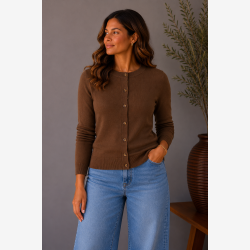 Soft Rebels - SRMarla Cardigan Strik M�rkebrun