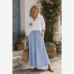 Nederdel m. elestik og bindeb�nd Lysebl� Onesize