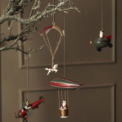 Speedtsberg - Dekorations julemand/elg/ i flyver 9x7cm metal, Rd/Grn - flere varianter 