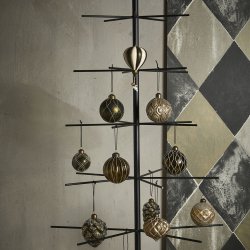 Speedtsberg - Julekugle ass. facon 8cm, Guld m. glimmer