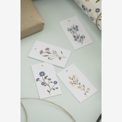 Ib Laursen til/fra kort pk. m/8 ass. blomster kort B: 3,3 H: 6 cm.