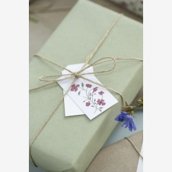 Ib Laursen til/fra kort pk. m/8 ass. blomster kort B: 3,3 H: 6 cm.