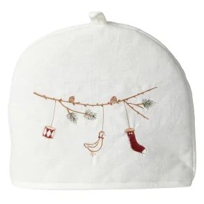 Tehtte m/Broderi Julemotiv Hr/Bomuld L: 27 x B: 34 cm. 