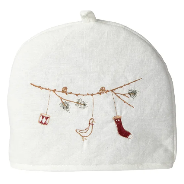 Tehtte m/Broderi Julemotiv Hr/Bomuld L: 27 x B: 34 cm. 