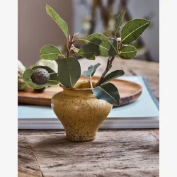 House Doctor - Vase Keramik Sennepsgul H: 8,5 �: 9,5 cm.