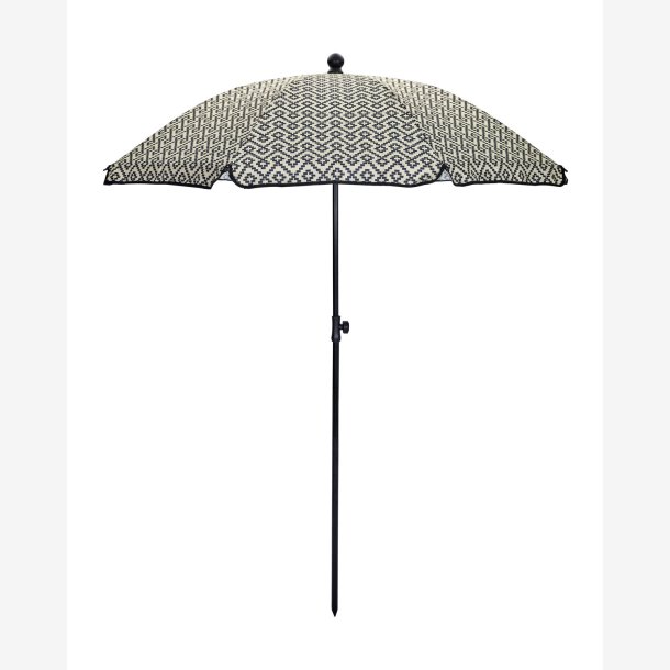House Doctor - Strandparasol Sort/sand H185xL180 cm.