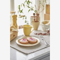 Ib Laursen dkserviet gr m/hvide striber 35x45 cm.