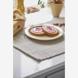 Ib Laursen dkserviet gr m/hvide striber 35x45 cm.