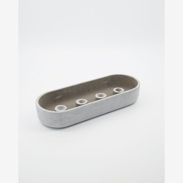 House Doctor - Lysestage Gr� Cementlook L35xB13xH6 cm.