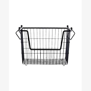 House Doctor - Tr�dkurv Stabelbar Sort Metal B: 32 D: 27 H.: 23,5 cm.