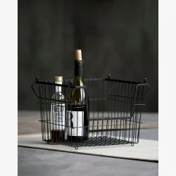 House Doctor - Tr�dkurv Stabelbar Sort Metal B: 32 D: 27 H.: 23,5 cm.