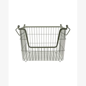 House Doctor - Kurv Armygr�n Stabelbar L: 32 B: 27 H: 23.5 cm.