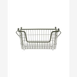 House Doctor - Kurv Milit�rgr�n Metal L32xBx16xH18 cm.