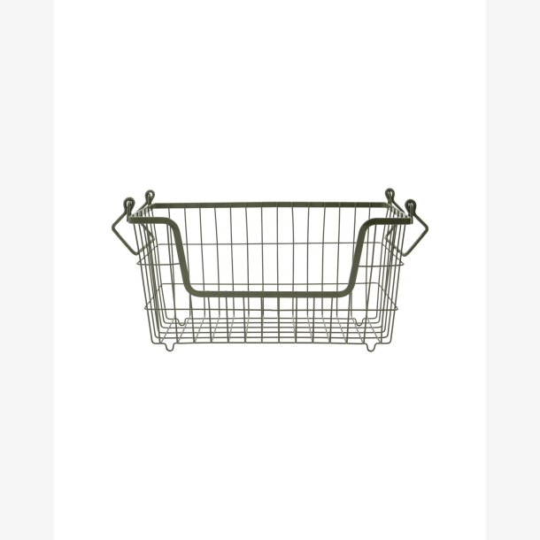 House Doctor - Kurv Milit�rgr�n Metal L32xBx16xH18 cm.