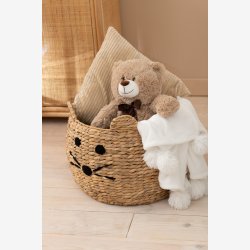 J-Line - Opbevaringskurv m/Katte ansigt Vandhyacint - Flere St�rrelser