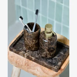 House Doctor - Tandb�rsteholder Brun Marmor H: 11,5 �: 7,5 cm. 
