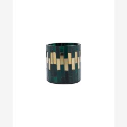 House Doctor - Fyrfadsstage Mosaik Gr�n 8x7 cm.