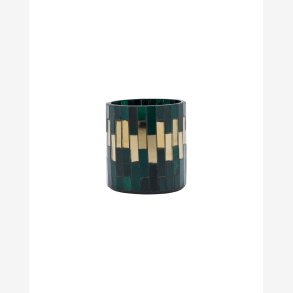 House Doctor - Fyrfadsstage Mosaik Gr�n 8x7 cm.