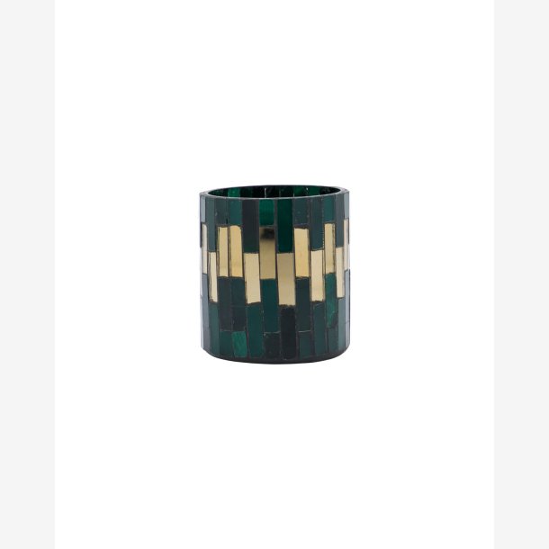 House Doctor - Fyrfadsstage Mosaik Gr�n 8x7 cm.