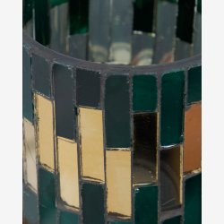 House Doctor - Fyrfadsstage Mosaik Gr�n 8x7 cm.