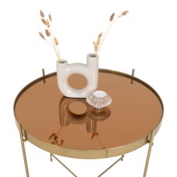 House Nordic - Venezia sofabord messing, 48xh48cm