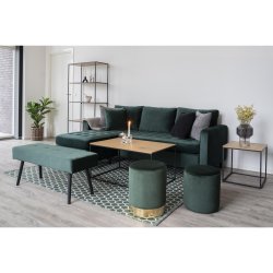 House Nordic - Vita sofabord egetrslook, 90x60x45 cm