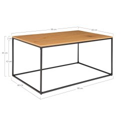 House Nordic - Vita sofabord egetrslook, 90x60x45 cm
