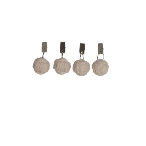 FONDACO - R�hvid Knop Dugv�gte S�t m/4 stk. 8x4 cm. 