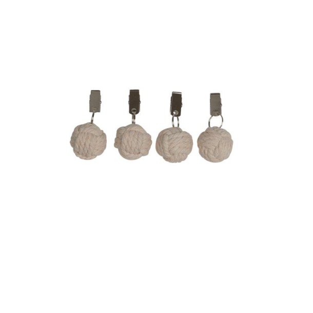 FONDACO - R�hvid Knop Dugv�gte S�t m/4 stk. 8x4 cm. 