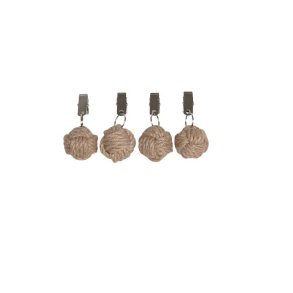 FONDACO - Jute Knop Dugvgte St m/4 stk. 8 x 4 cm. Natur