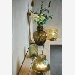 Speedtsberg - Glas LED Batteri lampe Grn H: 15 : 10 cm. 