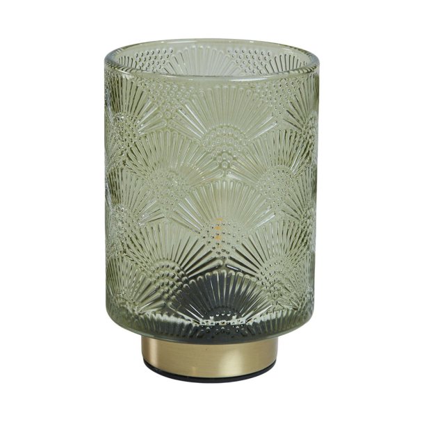 Speedtsberg - Glas LED Batteri lampe Grn H: 15 : 10 cm. 
