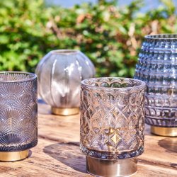 Speedtsberg - Glas LED Batteri lampe Bl H: 15 : 10 cm.