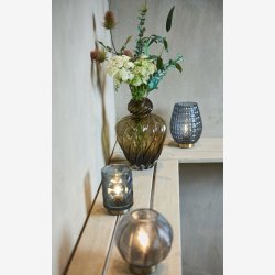 Speedtsberg - Glas LED Batteri lampe Bl H: 15 : 10 cm.