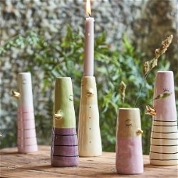 Speedtsberg - Andevaser m/guldnb, st m/2 stk, D4X10CM, lyserd/gul