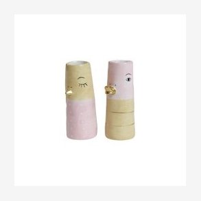 Speedtsberg - Andevaser m/guldnb, st m/2 stk, D4X10CM, lyserd/gul