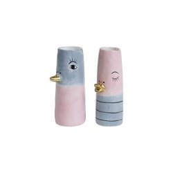 Speedtsberg - Andevaser, m/guldnb, st m/2 stk, D4X10CM, lyserd/bl