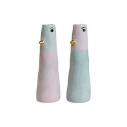 Speedtsberg - Andevaser, m/guldnb, st m/2 stk. D5X16CM, lyserd/lys bl