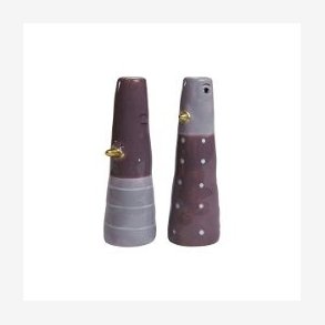 Speedtsberg - Andevaser m/guldnb, st m/2 stk. D5X16CM , lilla/lys lilla