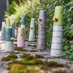 Speedtsberg - Andevaser m/guldnb, st m/2 stk, D4,5X18CM, lyserd/gul