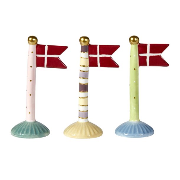 Speedtsberg - Keramik Flag dannebro 8x5x14cm st m/3 stk. 