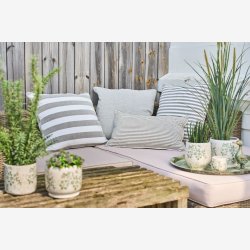 speedtsberg -Pude u/fyld smalle striber 35x55cm Mrke grn og Hvid