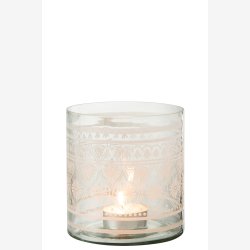 J-Line - Hurricane Lysestage m/mnster glas H: 16 : 15 cm. 