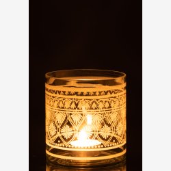 J-Line - Hurricane Lysestage m/mnster glas H: 16 : 15 cm. 