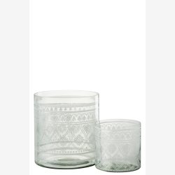 J-Line - Hurricane Lysestage m/mnster glas H: 16 : 15 cm. 