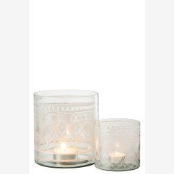 J-Line - Hurricane Lysestage m/mnster glas H: 16 : 15 cm. 