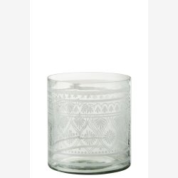 J-Line - Hurricane Lysestage m/mnster glas H: 16 : 15 cm. 