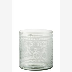 J-Line - Hurricane Lysestage m/mnster glas H: 16 : 15 cm. 