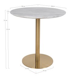 Bolzano spisebord marmor look &amp; messing look  90 cm