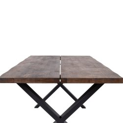 House Nordic - Toulon spisebord, smoked olieret eg med blget kant, 95x200x75 cm